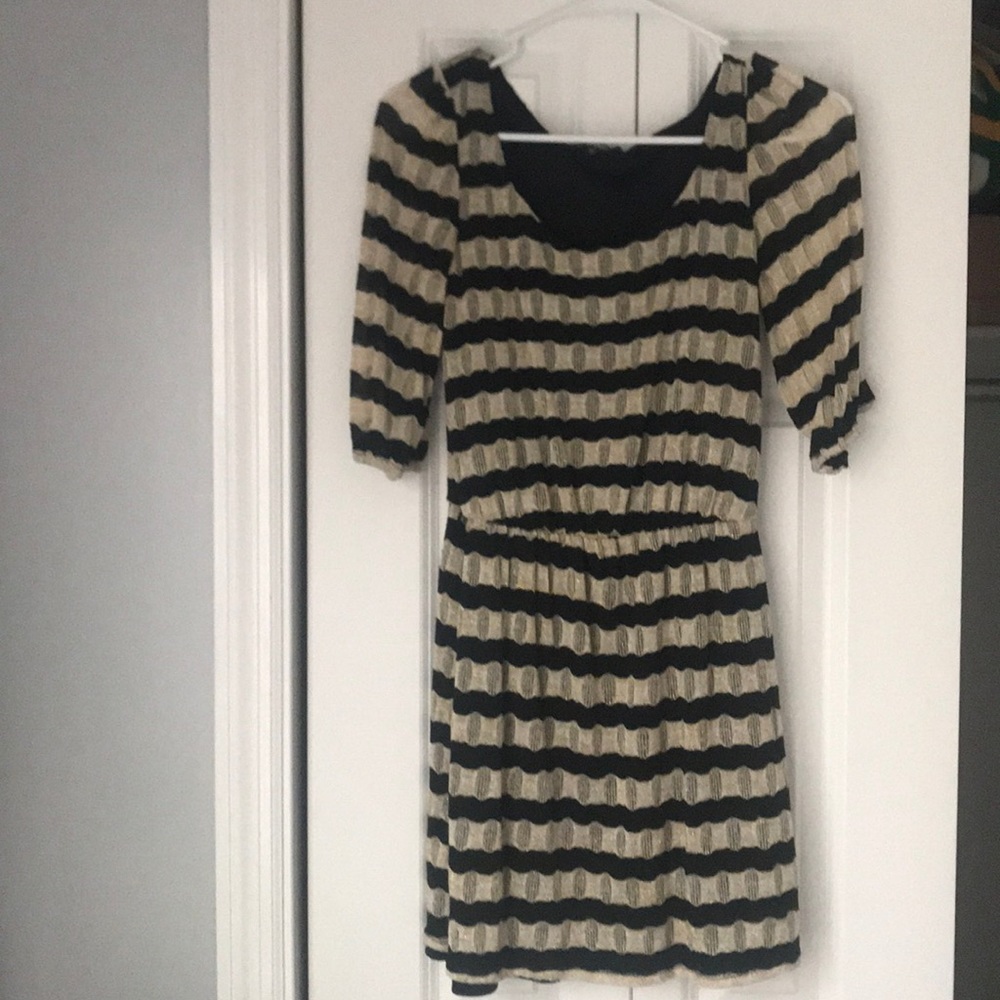 Black and gold stripe dress
